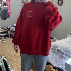 SOLD red baseball pullover